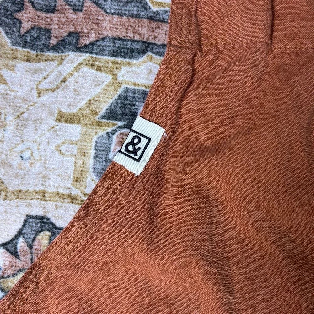 Hedley & Bennett Crossback Apron Rust Orange Cotton Linen Blend Pockets Kitchen